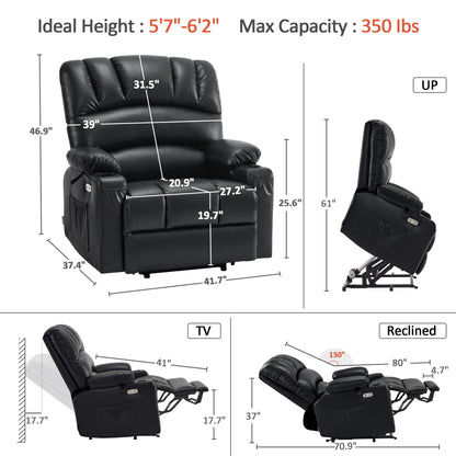 Power Lift Recliner Chair, Massage and Heat, Faux Leather 7095|7099|R7092|R7096