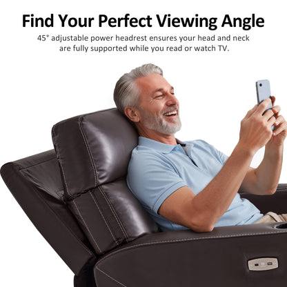 Triple Motor Oversized Lay Flat Power Lift Recliner Chair with Infinite Position, for 380lbs and Heights 5'7''-6'6" Big and Tall People, Adjustable headrest, Faux Leather R7177