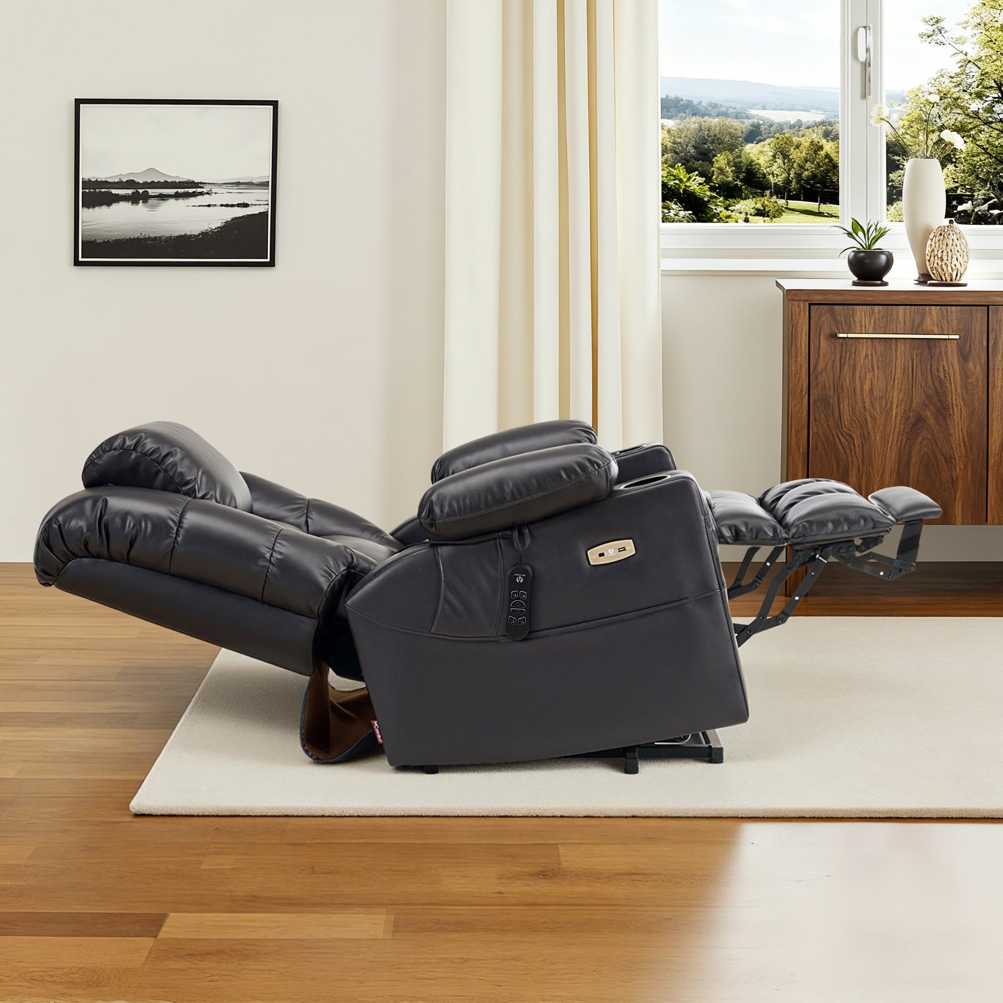 Power Lift Recliner Chair for Elderly,Triple Motor, Massage and Heat, Faux Leather 7632|7634|R7635