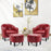 Mcombo Accent Club Chair, Barrel Chair with Ottoman, Faux Leather Arm Chair for Living Room Bedroom, Small Space 4022