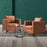 Mcombo Modern Accent Chair, Club Armchair with Metal Legs, Faux Leather Single Sofa Chairs for Living Room Bedroom Office LW654