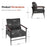 MCombo Modern Accent Chairs, Armchair with Upholstered Cushion, Leathaire Fabric Lounge Chairs for Living Room 4748