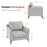 MCombo Modern Accent Chair, Faux Leather Upholstered Lounge Armchair, Single Sofa Chairs for Living Room Office 4629