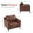MCombo Modern Accent Chair, Faux Leather Upholstered Lounge Armchair, Single Sofa Chairs for Living Room Office 4629