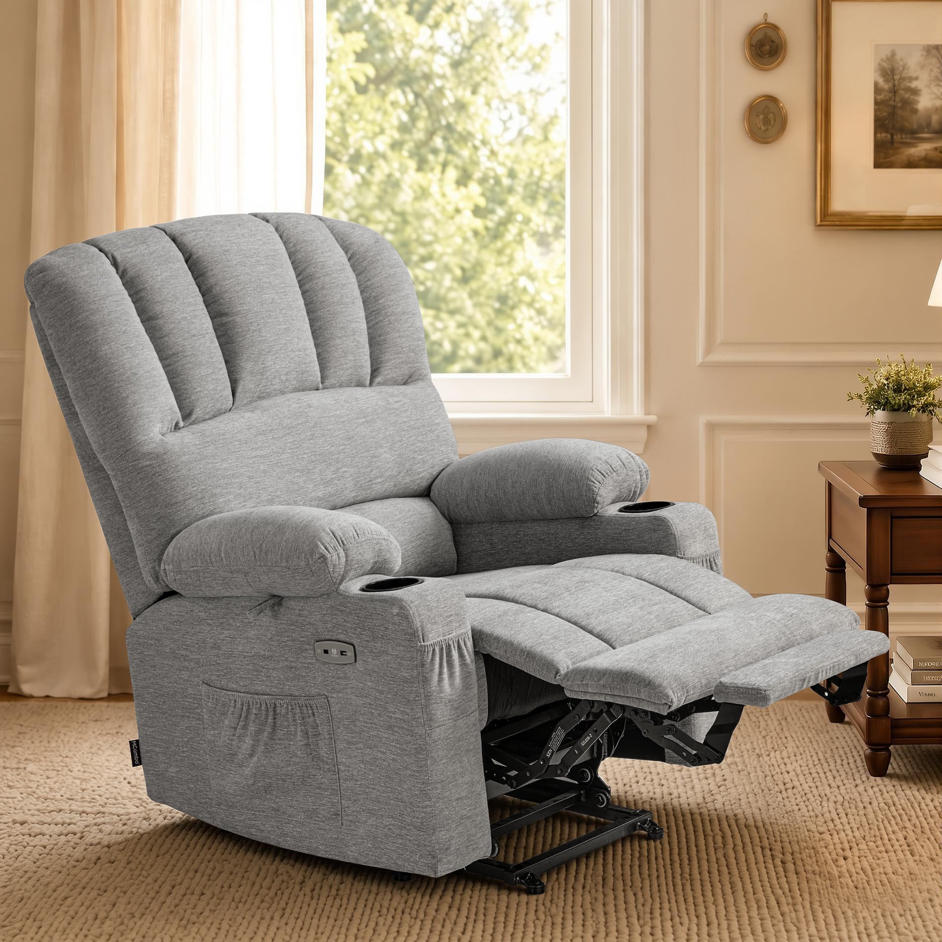 Power Lift Recliner Chair, Massage and Heat, Fabric 7095|7099|R7092|R7096