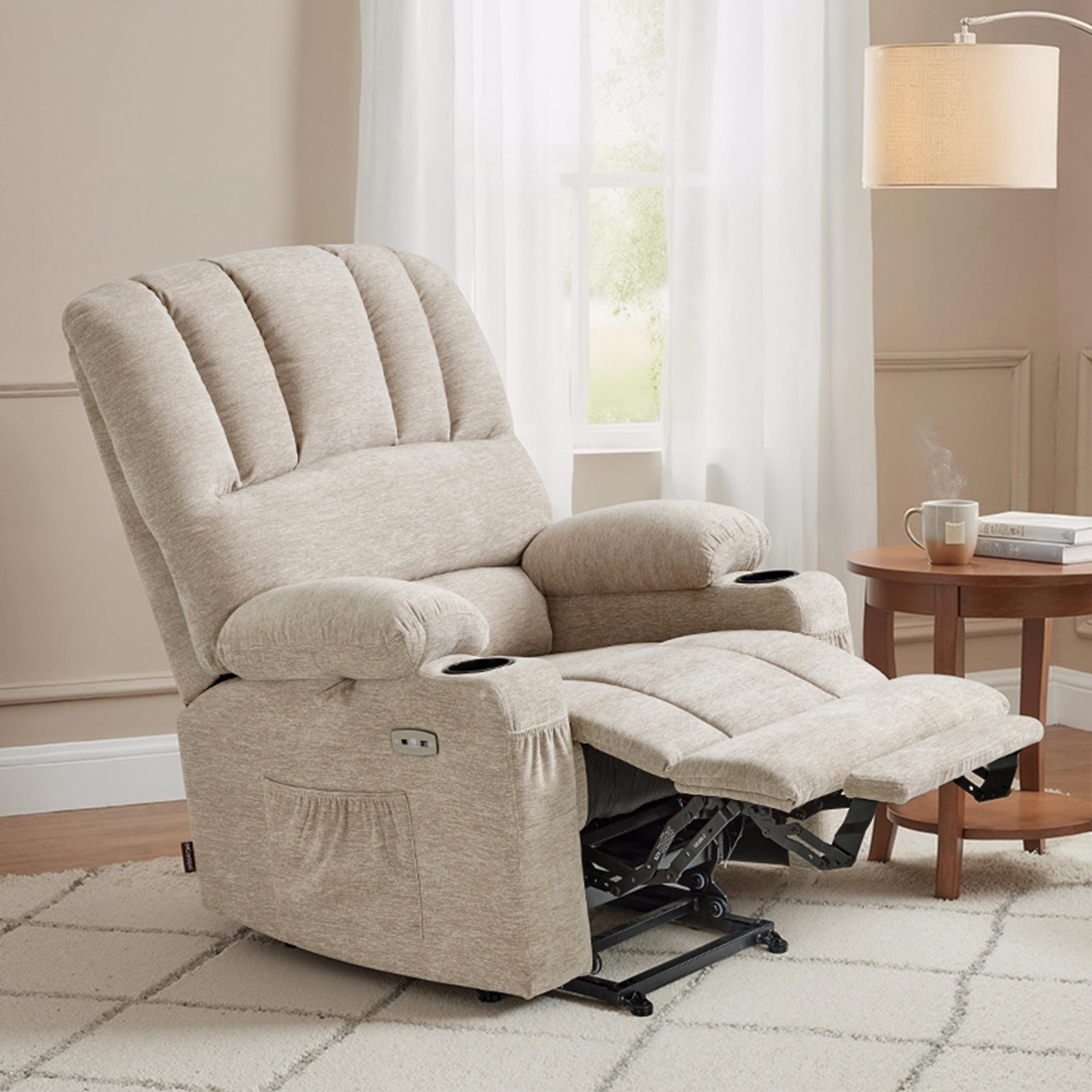 Power Lift Recliner Chair, Massage and Heat, Fabric 7095|7099|R7092|R7096