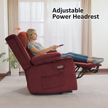 Power Lift Recliner Chair, Triple Motor, Massage and Heat, Fabric 7661|7662|7664
