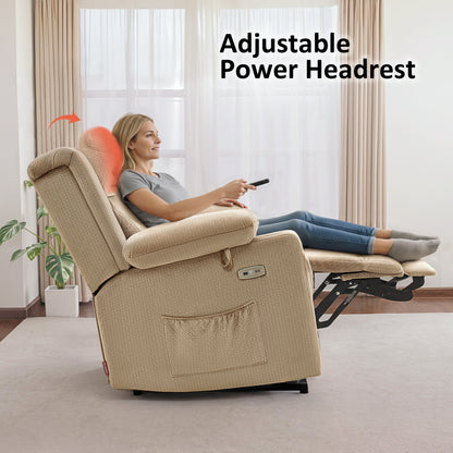 Power Lift Recliner Chair for Elderly, Triple Motor, Massage and Heat, Fabric 7661|7662|7664