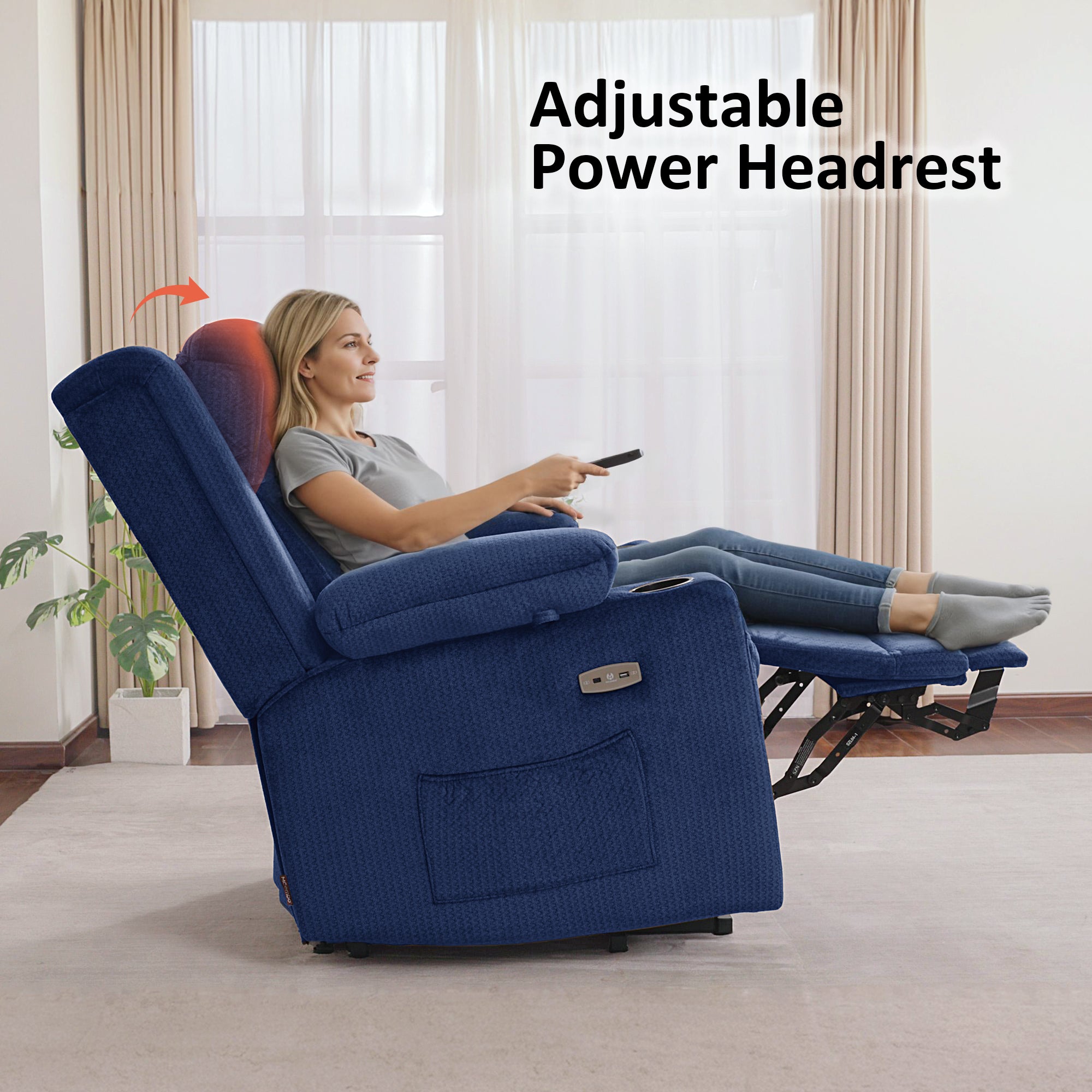 Power Lift Recliner Chair, Triple Motor, Massage and Heat, Fabric 7661|7662|7664