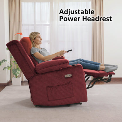 Power Lift Recliner Chair, Triple Motor, Massage and Heat, Fabric 7661|7662|7664