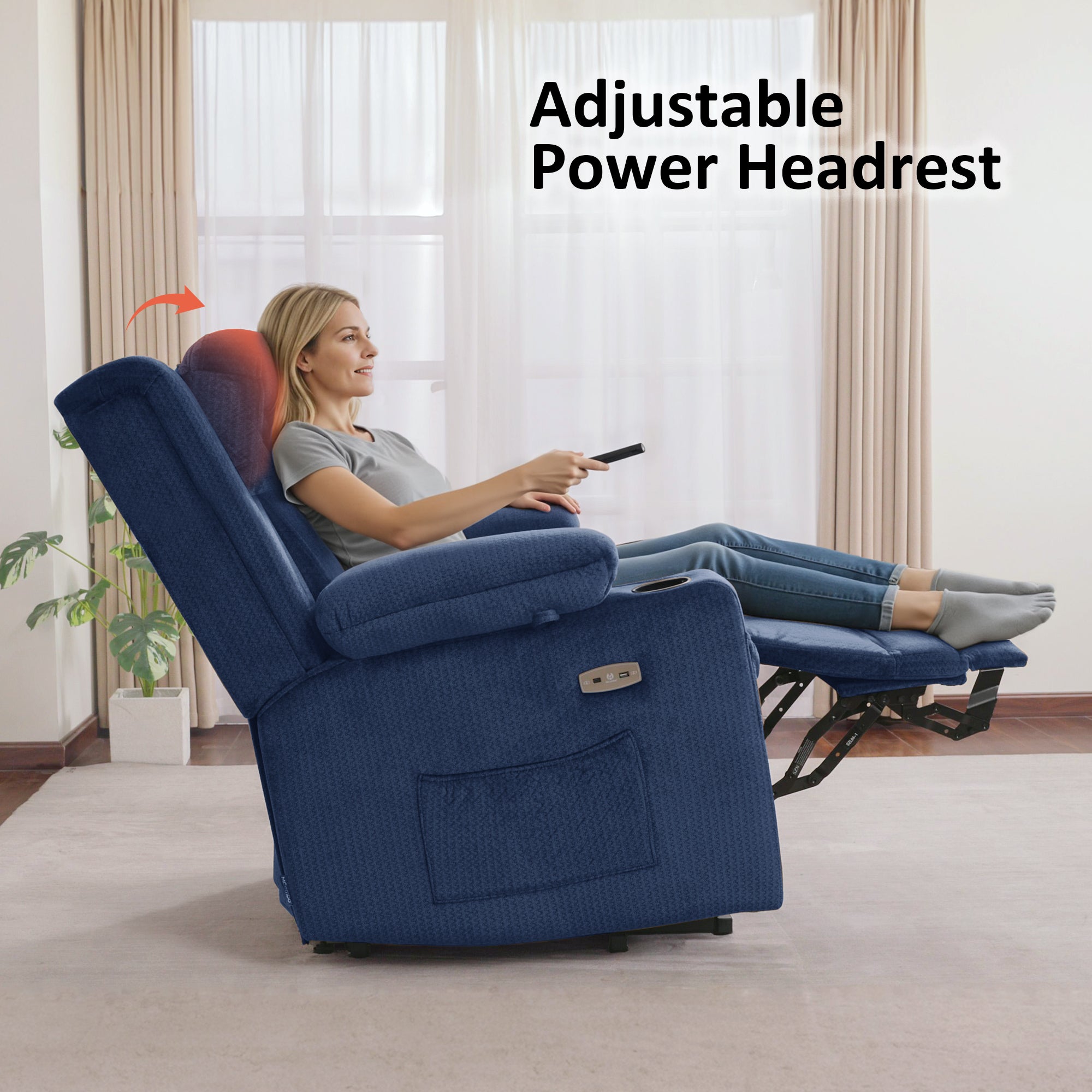 Power Lift Recliner Chair, Triple Motor, Massage and Heat, Fabric 7661|7662|7664