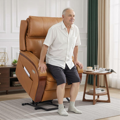 Power Lift Recliner Chair for Elderly, Massage and Heat, Faux Leather 7917