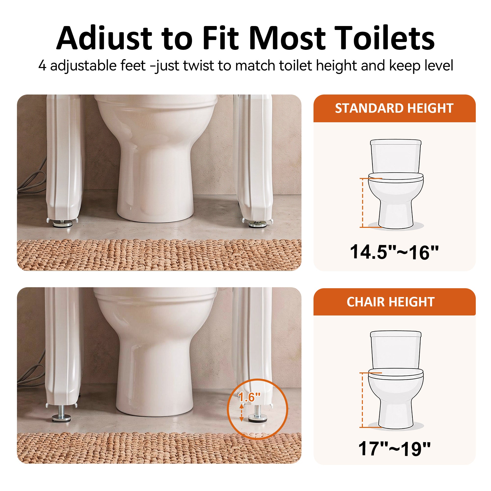 Dual Motor Power Toilet Seat Lift for Elderly, 350lbs, TL377CW