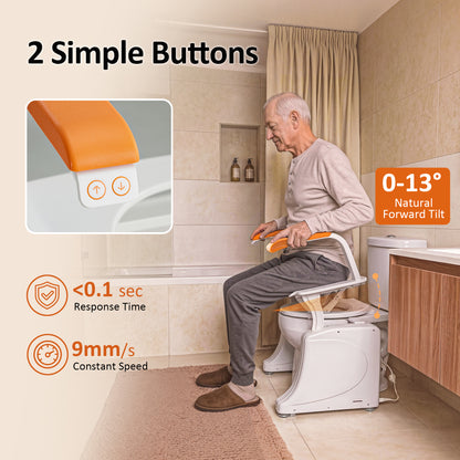 Dual Motor Power Toilet Seat Lift for Elderly, 350lbs, TL377CW