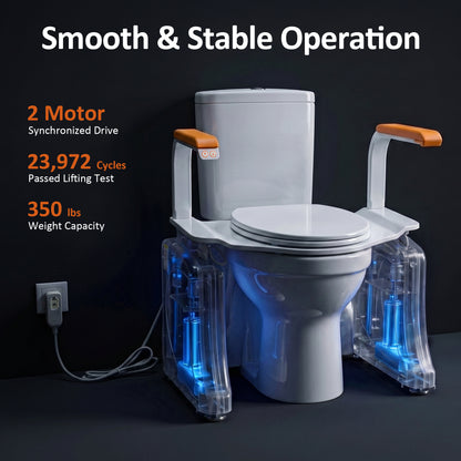 Dual Motor Power Toilet Seat Lift for Elderly, 350lbs, TL377CW