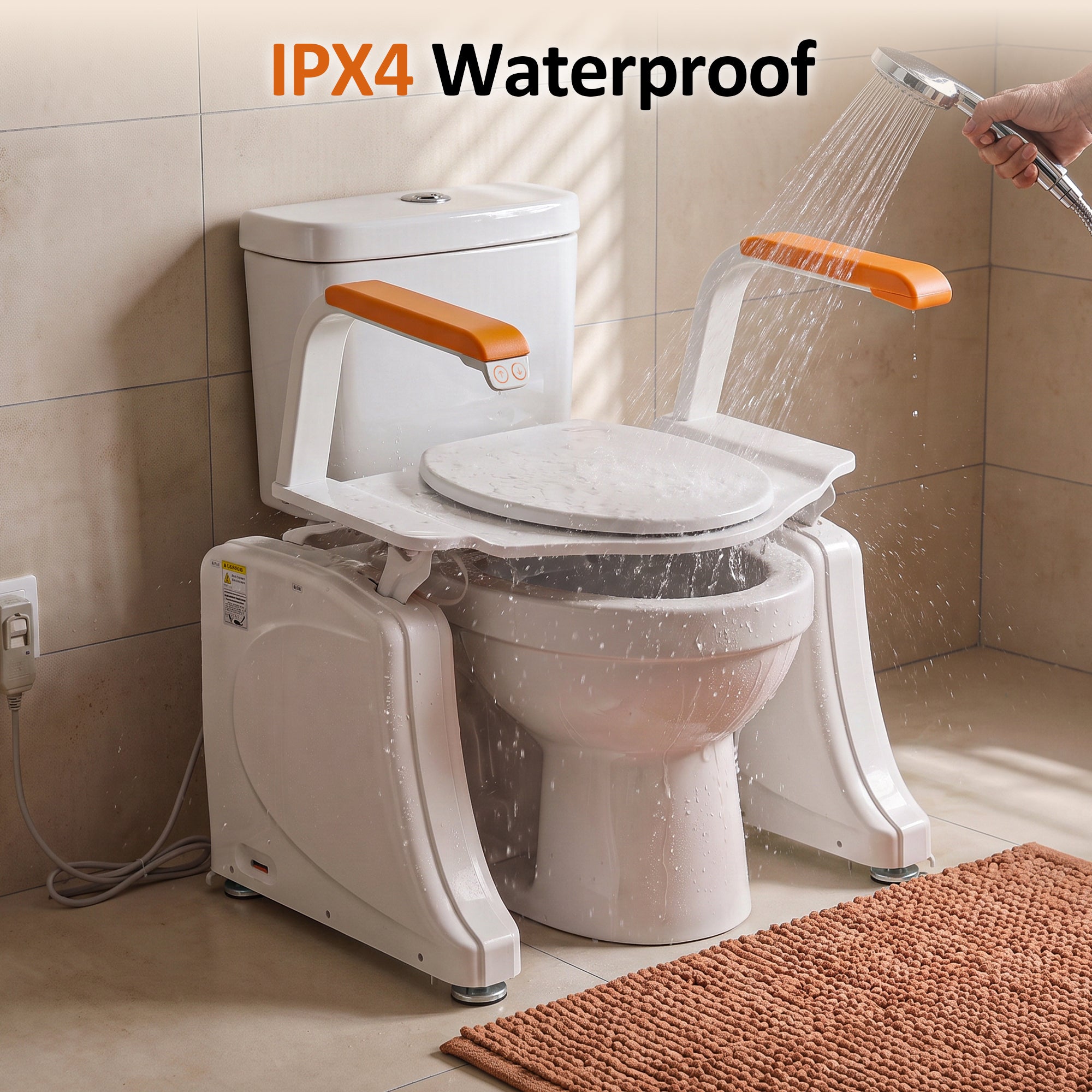 Dual Motor Power Toilet Seat Lift for Elderly, 350lbs, TL377CW
