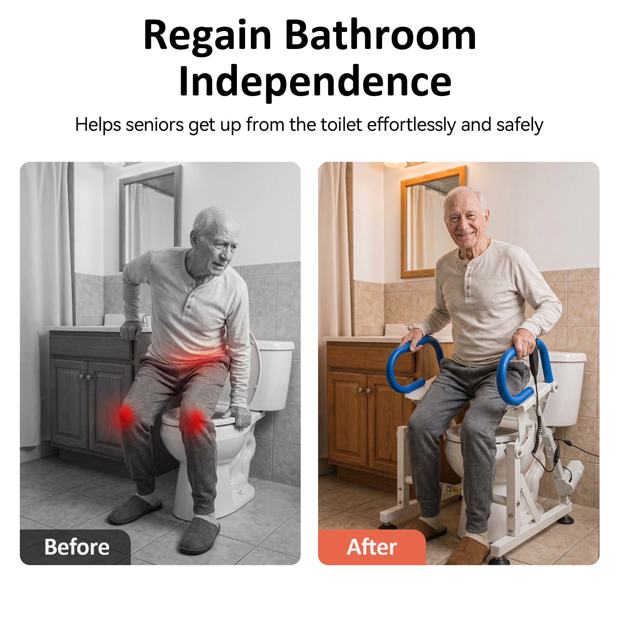 Electric Toilet Seat Lift for Elderly and Disabled, SEC212W