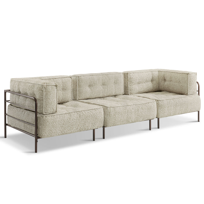 MCombo Modular Sofa Couch with Removable Cushion, 1 Seater Accent/ Accent Armless Sofa Chair, Upholstered Seat for Living Room, Apartment, Office 4663/4644
