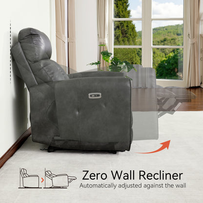 Zero Wall Hugger Recliners Chair for small space, Faux Leather PR699