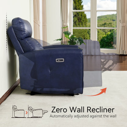 Zero Wall Hugger Recliners Chair for small space, Faux Leather PR699