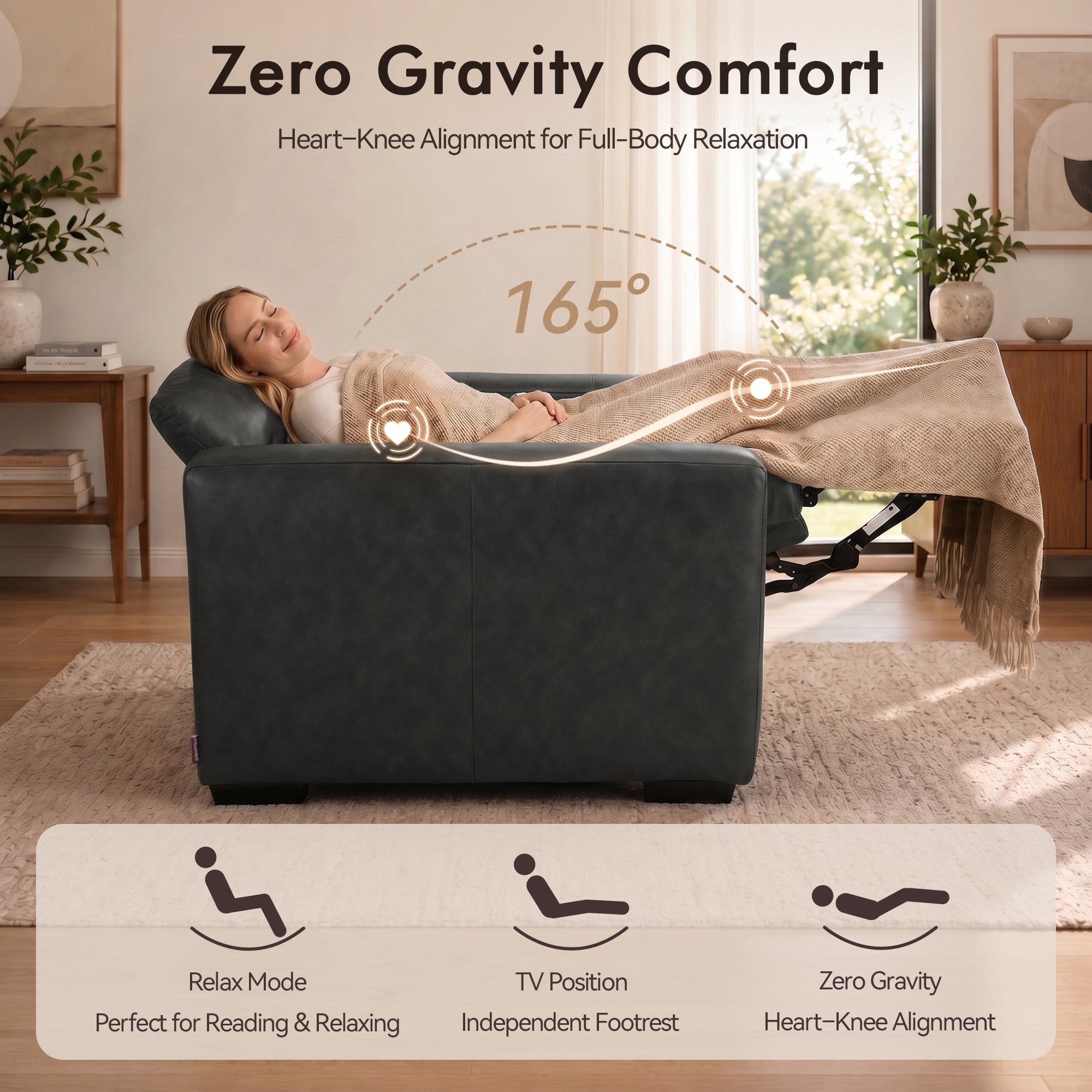 Wall Hugger Zero Gravity Power Recliner, Faux Leather ST280