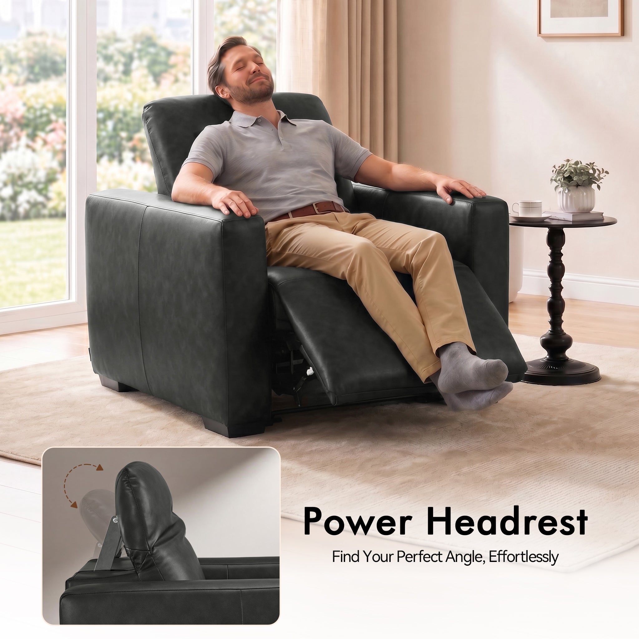 Wall Hugger Zero Gravity Power Recliner, Faux Leather ST280