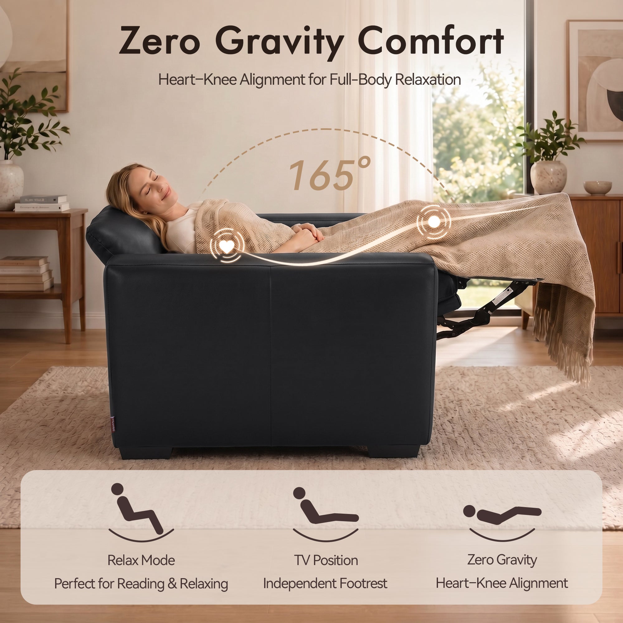 Wall Hugger Zero Gravity Power Recliner, Faux Leather ST280