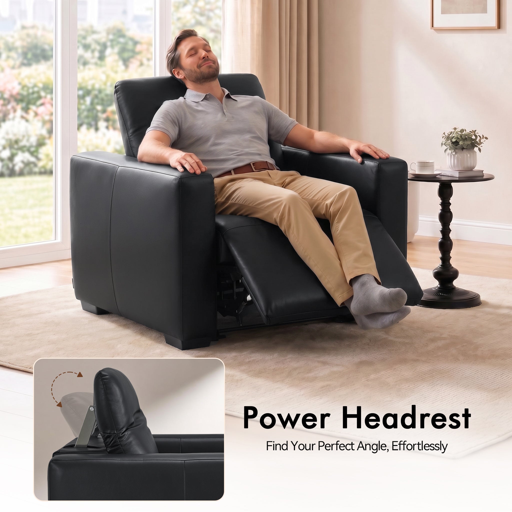 Wall Hugger Zero Gravity Power Recliner, Faux Leather ST280