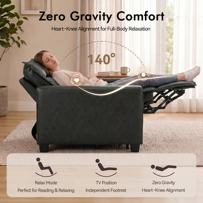 27.2'' Oversized Power Recliner Chair, Zero Gravity Recliner with Solid Wood Legs, USB A & C Charge Ports, Wall Hugger Power Reclining Chair for Living Room, Breathable Faux Leather HL178