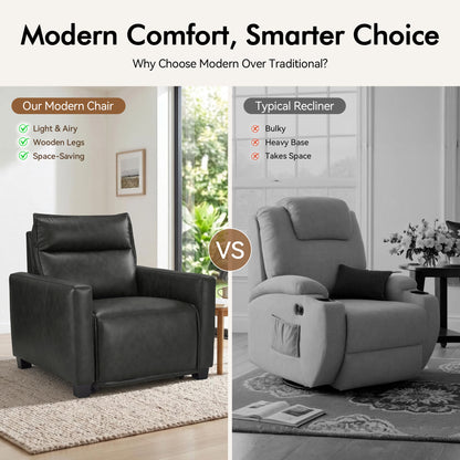 27.2'' Oversized Power Recliner Chair, Zero Gravity Recliner with Solid Wood Legs, USB A & C Charge Ports, Wall Hugger Power Reclining Chair for Living Room, Breathable Faux Leather HL178