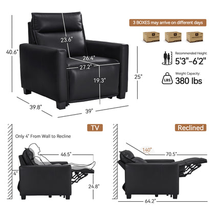 27.2'' Oversized Power Recliner Chair, Zero Gravity Recliner with Solid Wood Legs, USB A & C Charge Ports, Wall Hugger Power Reclining Chair for Living Room, Breathable Faux Leather HL178