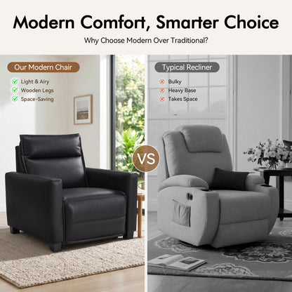 27.2'' Oversized Power Recliner Chair, Zero Gravity Recliner with Solid Wood Legs, USB A & C Charge Ports, Wall Hugger Power Reclining Chair for Living Room, Breathable Faux Leather HL178
