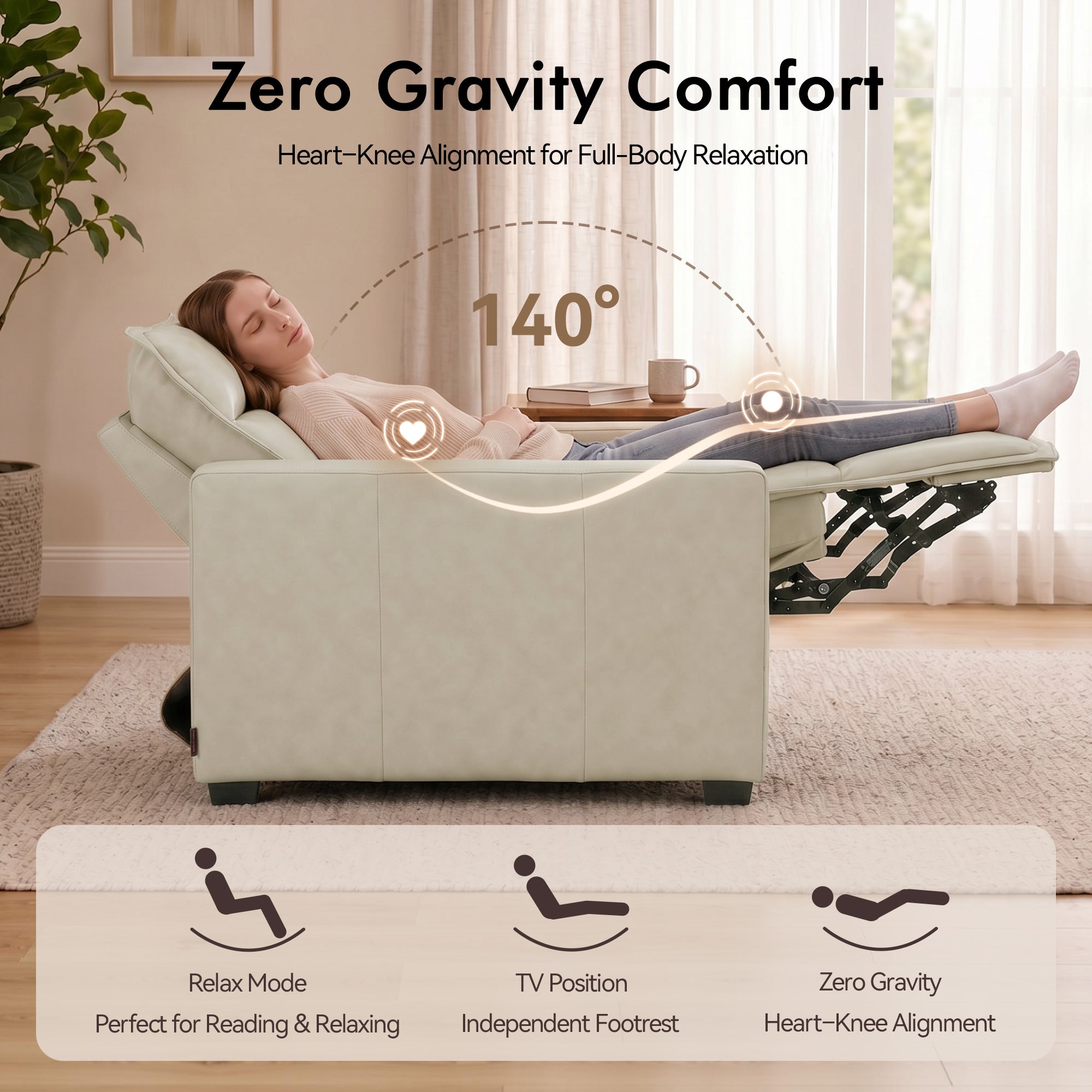 27.2'' Oversized Power Recliner Chair, Zero Gravity Recliner with Solid Wood Legs, USB A & C Charge Ports, Wall Hugger Power Reclining Chair for Living Room, Breathable Faux Leather HL178