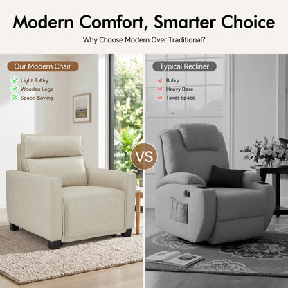 27.2'' Oversized Power Recliner Chair, Zero Gravity Recliner with Solid Wood Legs, USB A & C Charge Ports, Wall Hugger Power Reclining Chair for Living Room, Breathable Faux Leather HL178
