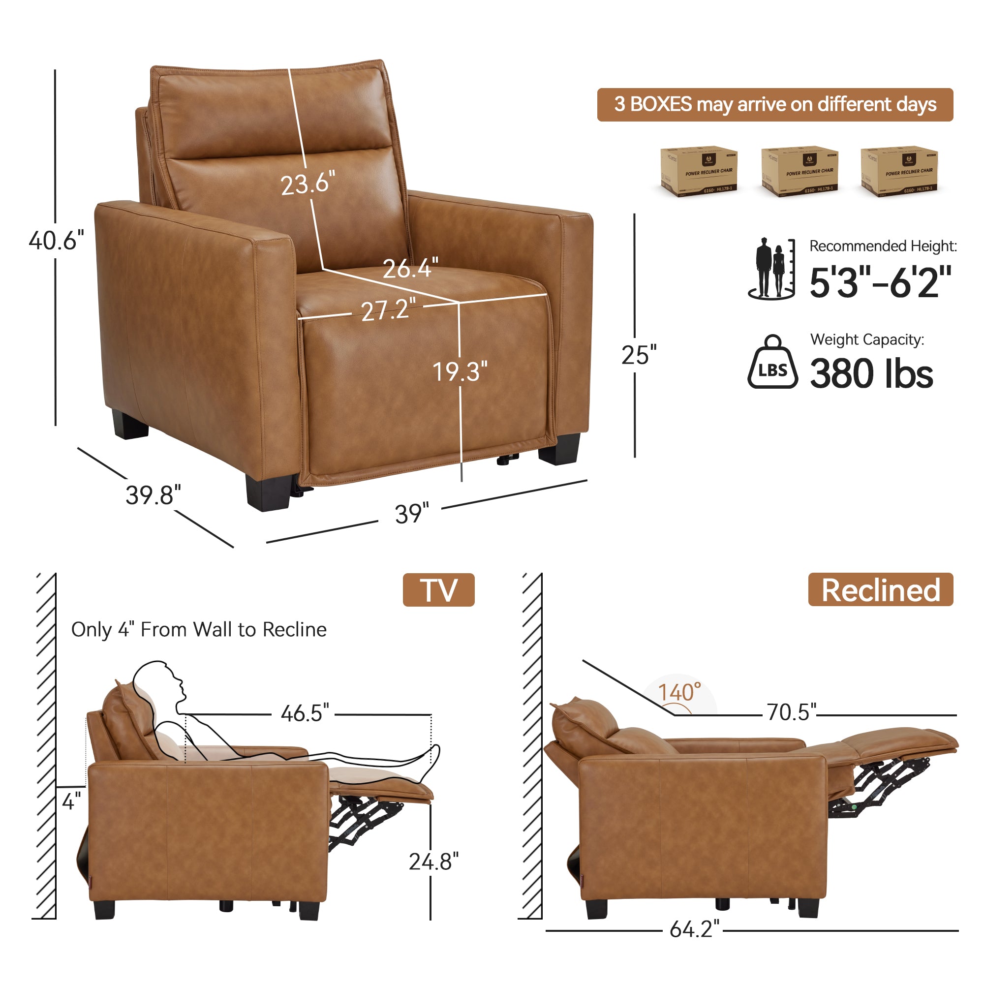 27.2'' Oversized Power Recliner Chair, Zero Gravity Recliner with Solid Wood Legs, USB A & C Charge Ports, Wall Hugger Power Reclining Chair for Living Room, Breathable Faux Leather HL178