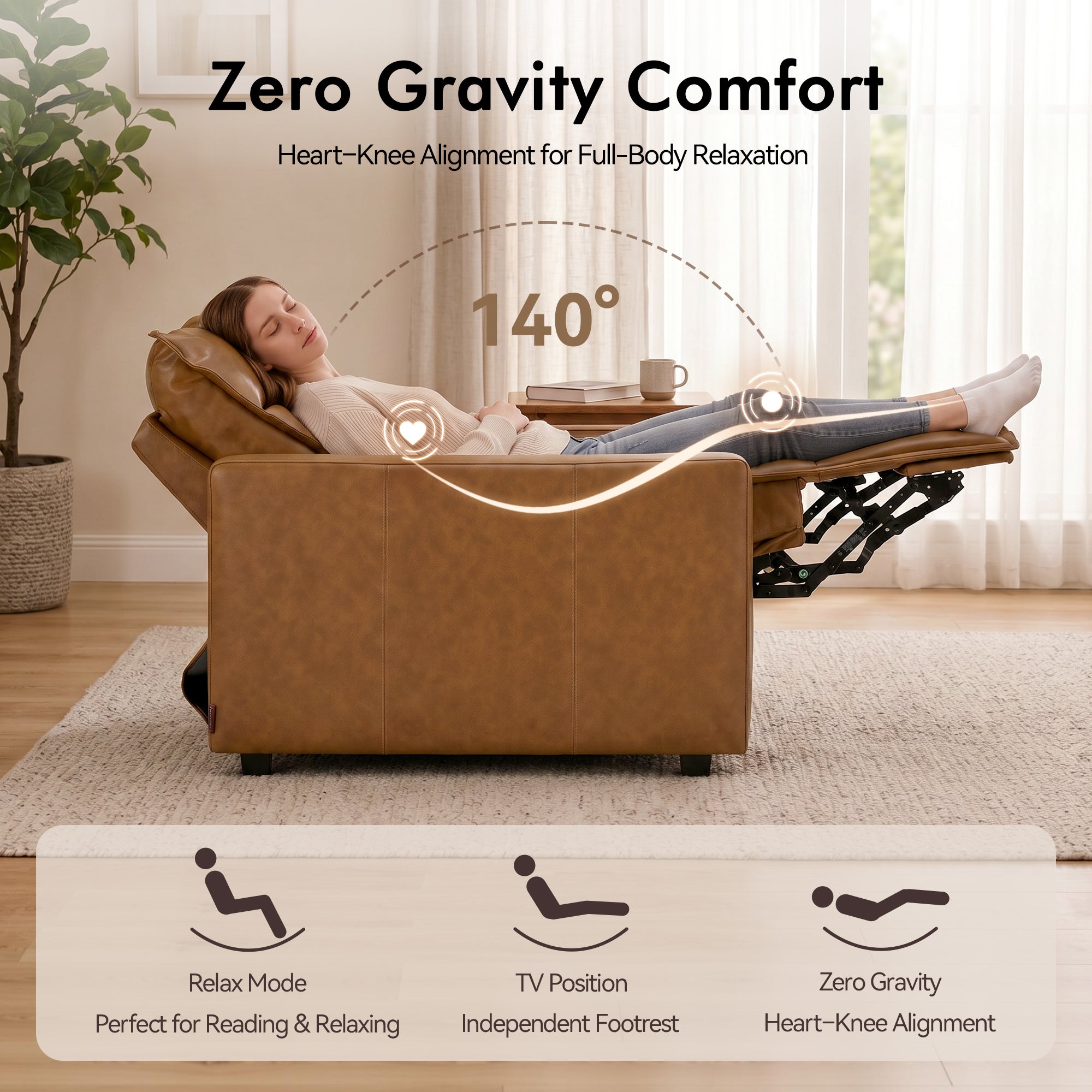 27.2'' Oversized Power Recliner Chair, Zero Gravity Recliner with Solid Wood Legs, USB A & C Charge Ports, Wall Hugger Power Reclining Chair for Living Room, Breathable Faux Leather HL178