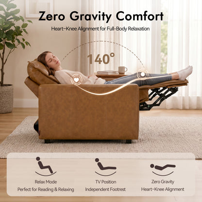 27.2'' Oversized Power Recliner Chair, Zero Gravity Recliner with Solid Wood Legs, USB A & C Charge Ports, Wall Hugger Power Reclining Chair for Living Room, Breathable Faux Leather HL178