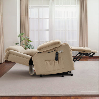 Power Lift Recliner Chair for Elderly, Triple Motor, Massage and Heat, Fabric 7661|7662|7664
