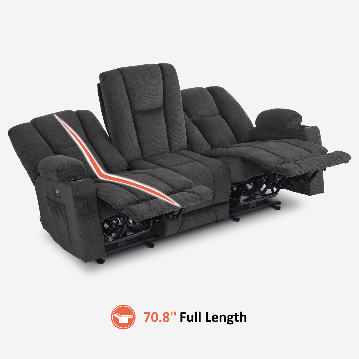 Power Reclining Sofa with Heat and Massage, Fabric 6015 – MCombo
