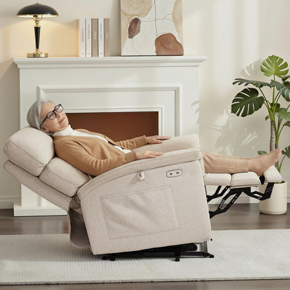 Power Lift Recliner Chair for Elderly, Massage and Heat, Fabric R7605