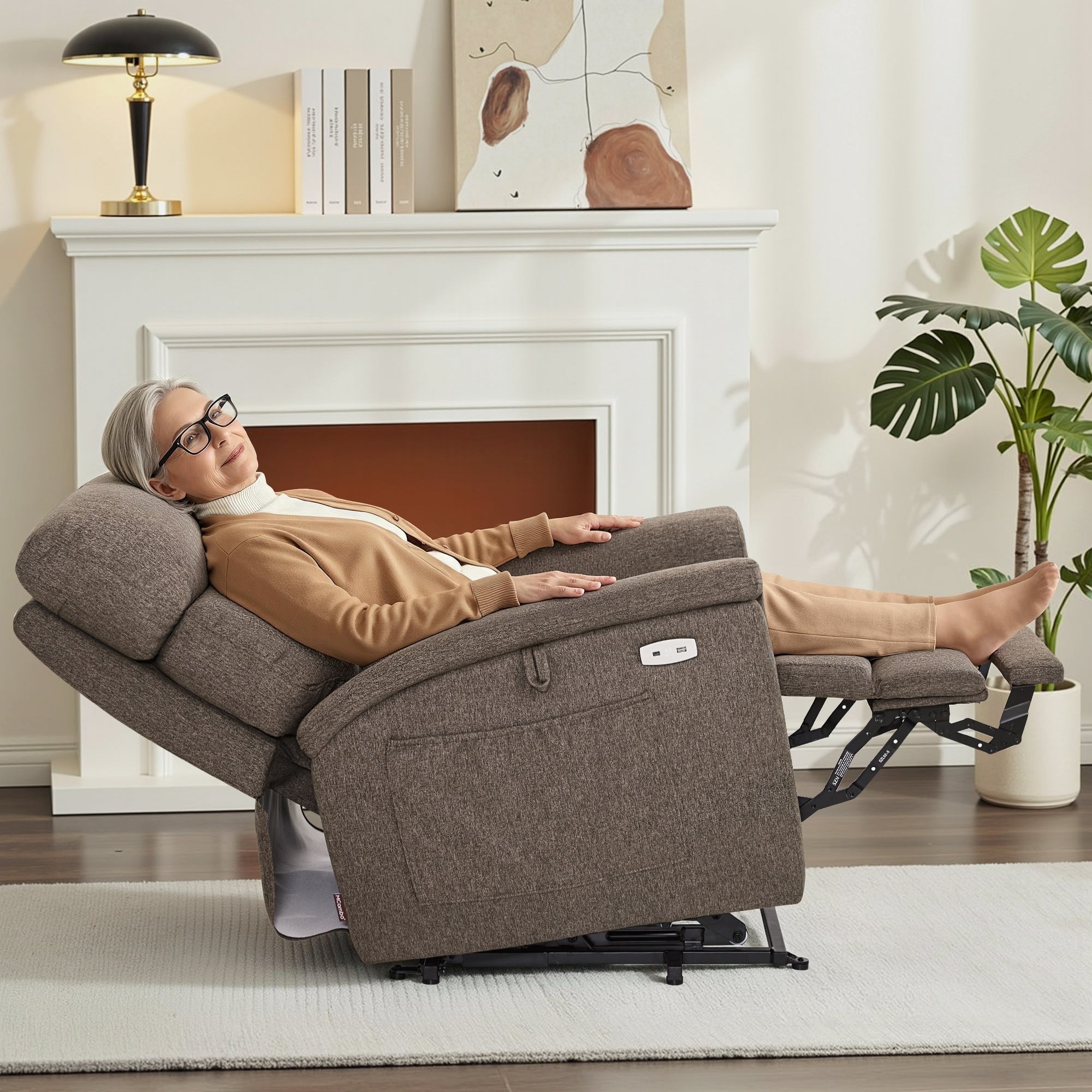 Power Lift Recliner Chair for Elderly, Massage and Heat, Fabric R7605