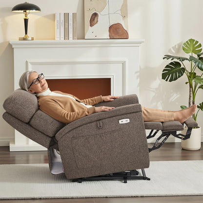 Power Lift Recliner Chair for Elderly, Massage and Heat, Fabric R7605