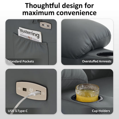 Power Lift Recliner Chair for Elderly, Dual Motor, Massage and Heat, Faux Leather 7680|7679|R7688|R7677