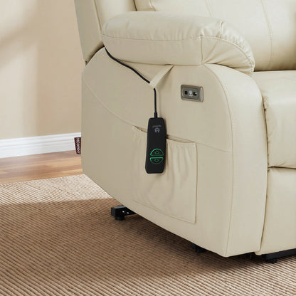 Power Lift Recliner Chair for Elderly, Massage and Heat, Faux Leather 7408|R7410