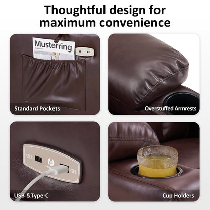 Power Lift Recliner Chair for Elderly, Dual Motor, Massage and Heat, Faux Leather 7680|7679|R7688|R7677