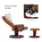 Mcombo Swiveling Recliner Chair with Wrapped Wood Base and Matching Ottoman Footrest, Furniture Casual Chair, Faux Leather 9019