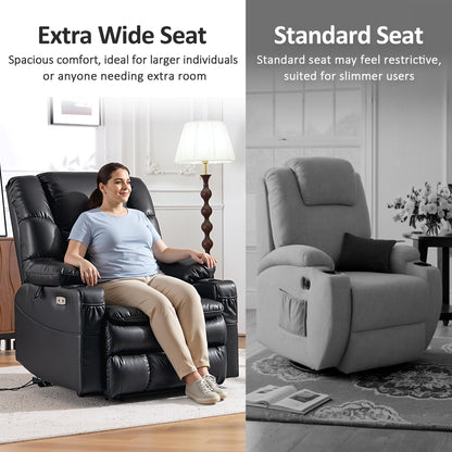 Power Lift Recliner Chair for Elderly,Triple Motor, Massage and Heat, Faux Leather 7632|7634|R7635