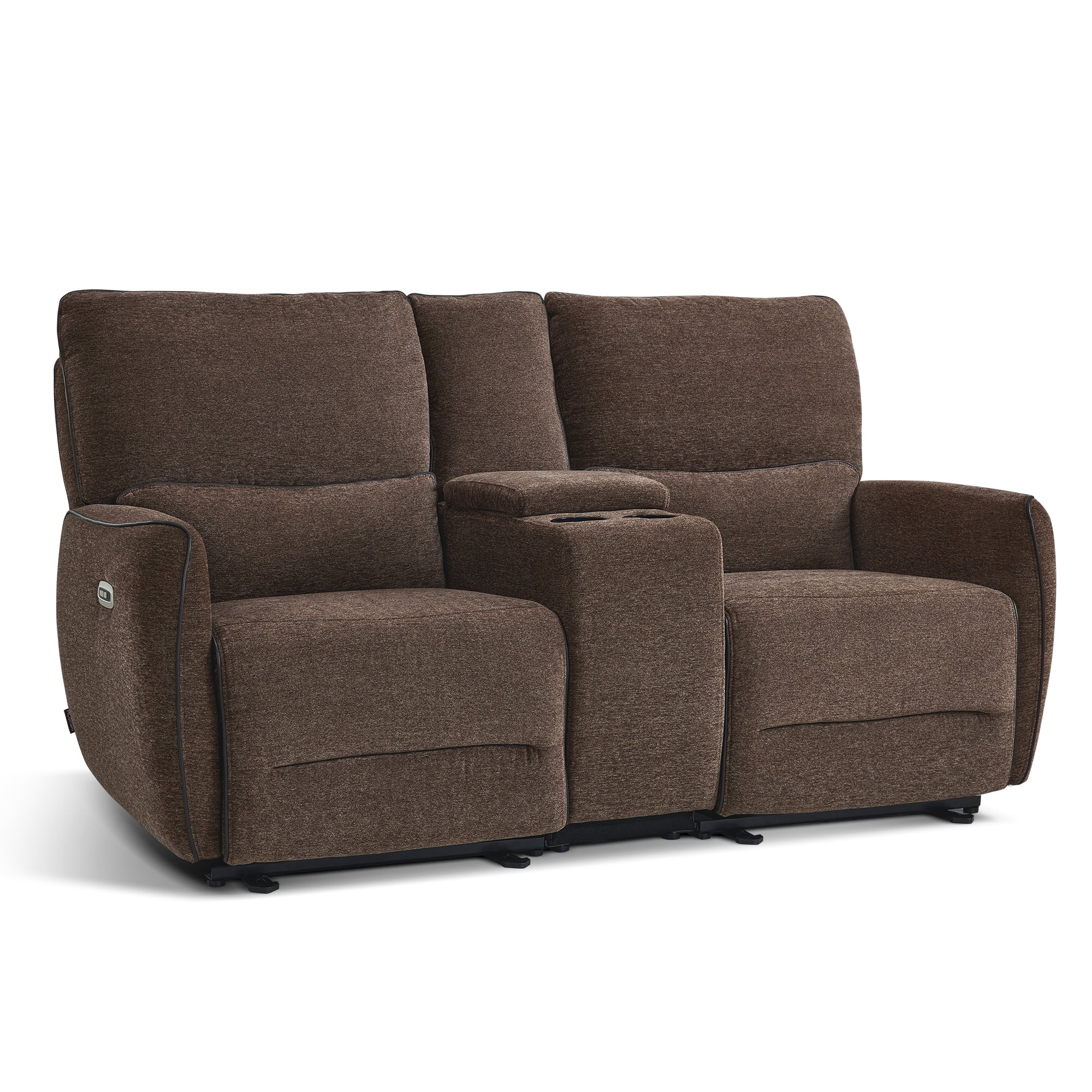 Power Reclining Loveseat with Console and Adjustable Headrest, Wall Hugger, 6926