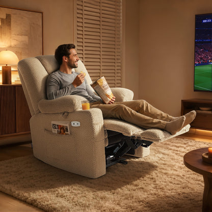 Power Recliner Chair with Massage and Heat, Fabric 8015|8017