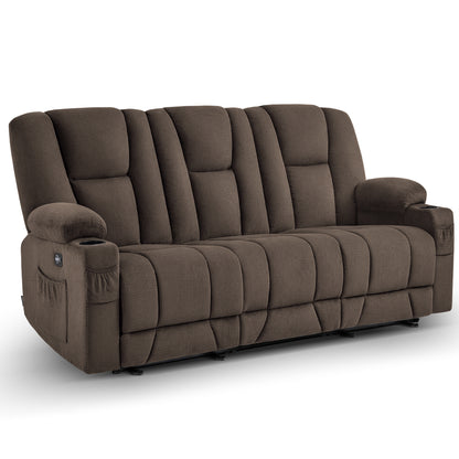 81 in 3 Seater Reclining Sofa with Heat and  Massage 6034M3